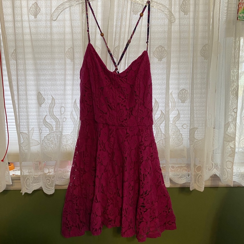 Magenta Lace Dress